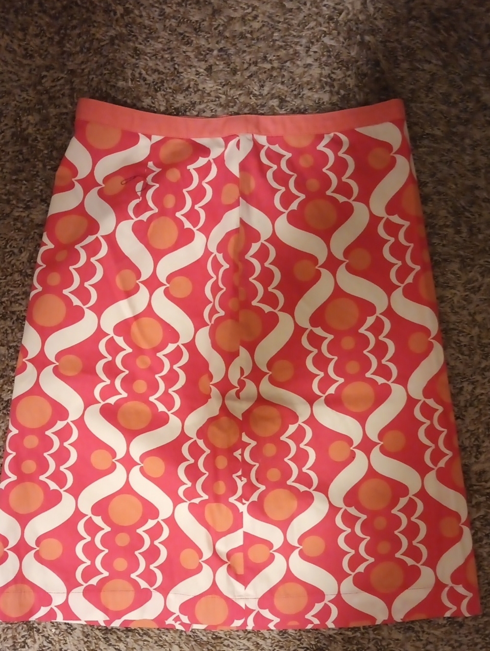 Bodin Retro Pink & Orange Patterned A-Line Skirt Size 4r
